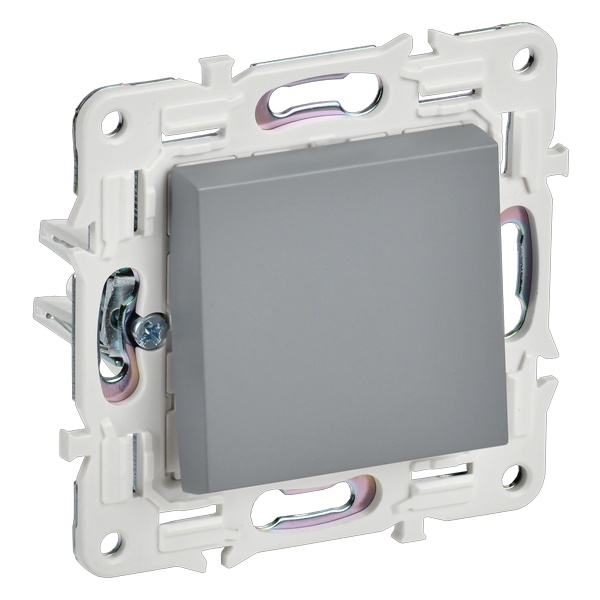 Выключатель кнопочный одноклавишный ИЭК SKANDY SK-V14Gr 10А серый