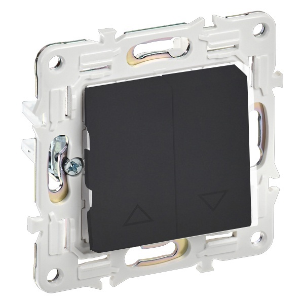 Выключатель жалюзи двухклавишный кнопочный ИЭК SKANDY SK-V12G 10А графит