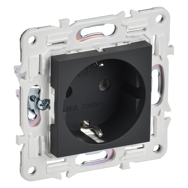 Розетка с заземлением ИЭК SKANDY SK-R05G 16А графит