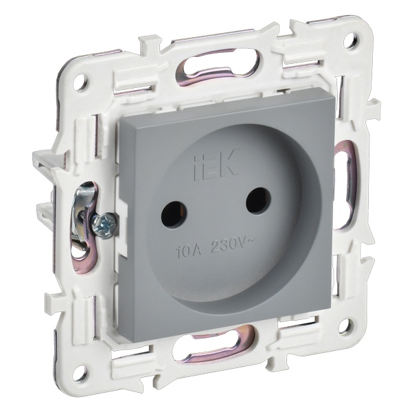 Розетка без заземления ИЭК SKANDY SK-R02Gr 10А серый