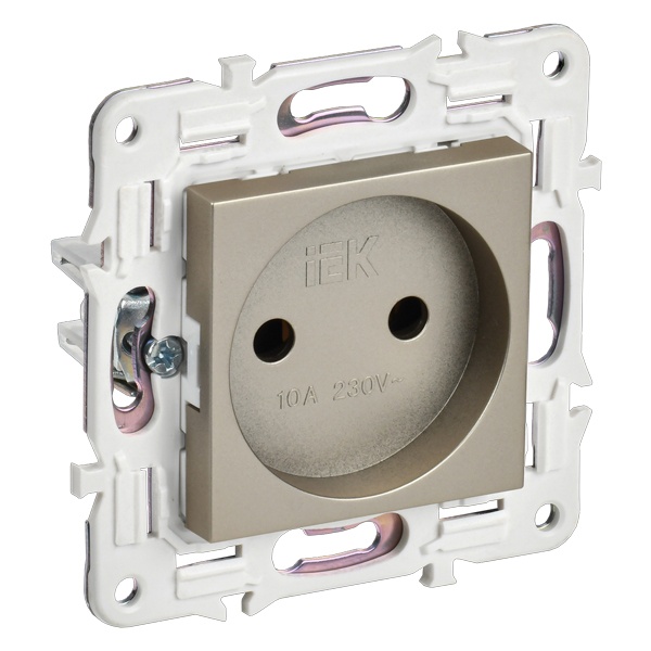 Розетка без заземления ИЭК SKANDY SK-R02Sh 10А шампань