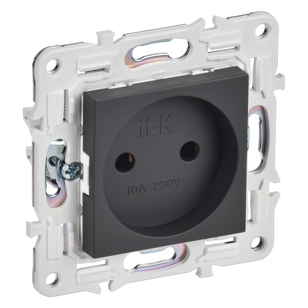Розетка без заземления ИЭК SKANDY SK-R02T 10А титан