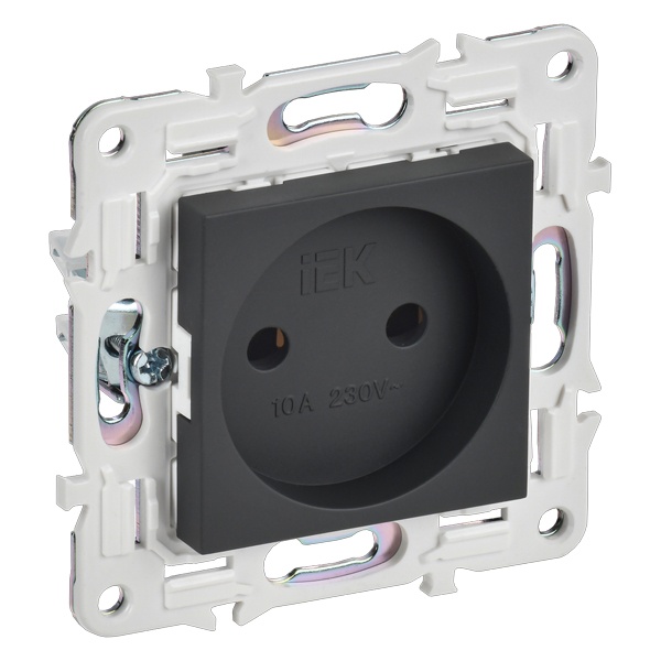 Розетка без заземления ИЭК SKANDY SK-R02G 10А графит
