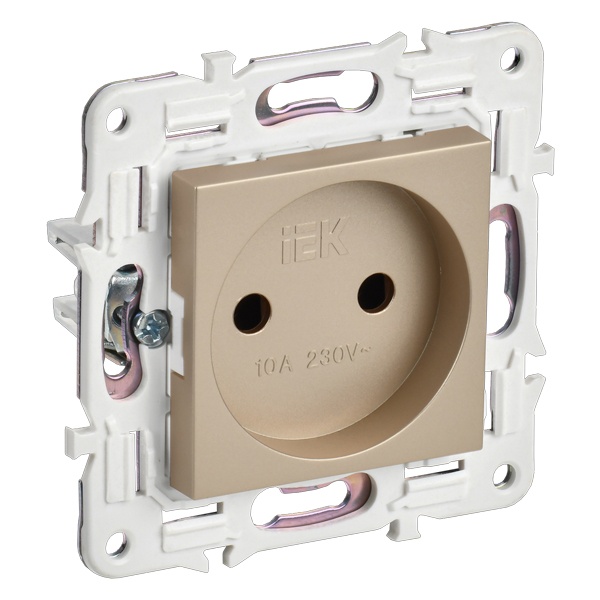 Розетка без заземления ИЭК SKANDY SK-R02Sa 10А песочный