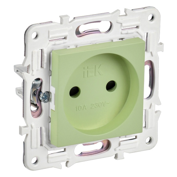 Розетка без заземления ИЭК SKANDY SK-R01M 10А шторки мятный