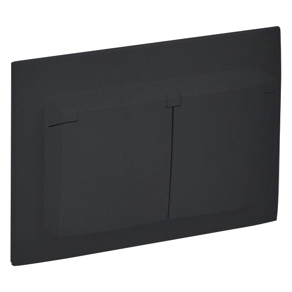 Розетка 2-я с заземлением в сборе ИЭК SKANDY SK-R12G 16А шторки крышка IP44 графит