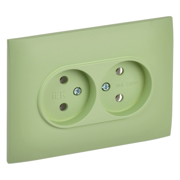 Розетка 2-я без заземления в сборе ИЭК SKANDY SK-R10M 10А мятный
