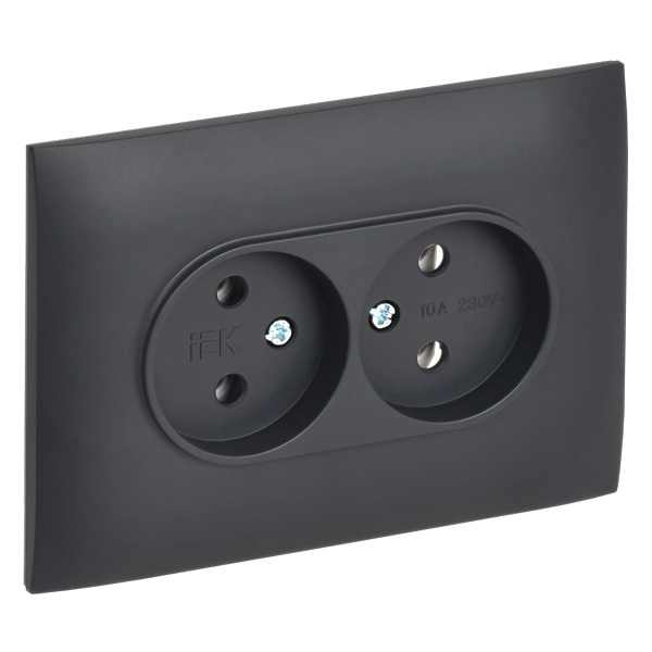 Розетка 2-я без заземления в сборе ИЭК SKANDY SK-R10T 10А титан