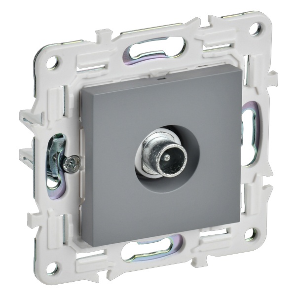 Розетка TV проходная ИЭК SKANDY SK-A17Gr серый