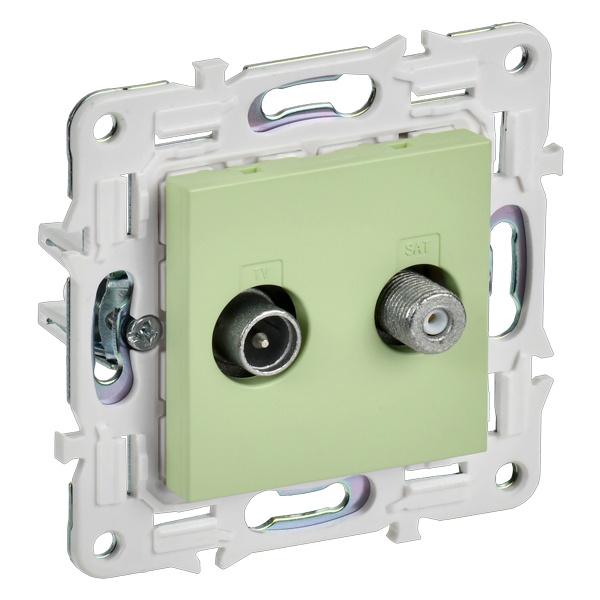 Розетка двойная TV+SAT ИЭК SKANDY SK-A13M мятный