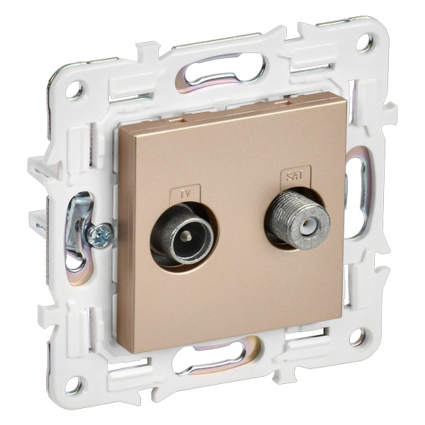 Розетка двойная TV+SAT ИЭК SKANDY SK-A13Sa песочный