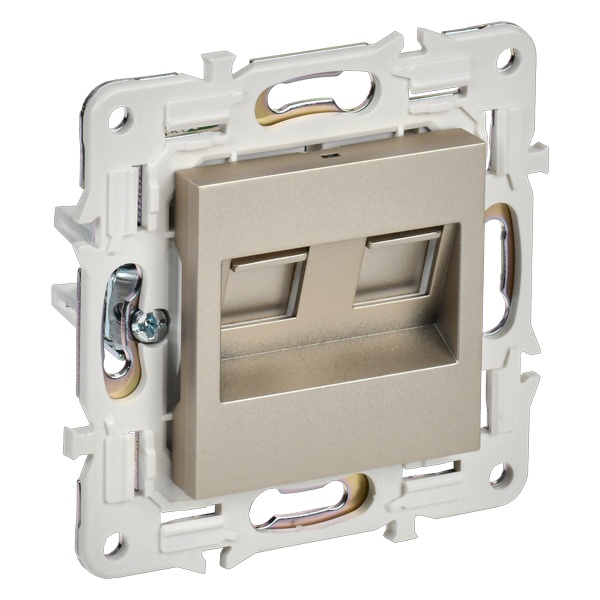 Розетка компьютерная 2-ая RJ45 кат.5E ИЭК SKANDY SK-K03Sh шампань