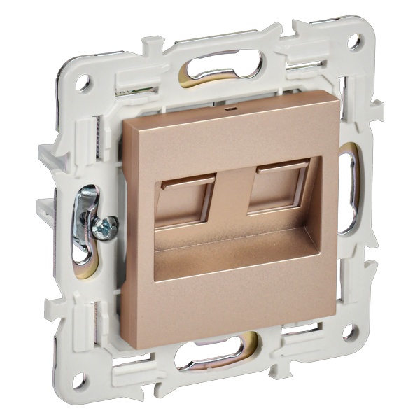 Розетка компьютерная 2-ая RJ45 кат.5E ИЭК SKANDY SK-K03Sa песочный