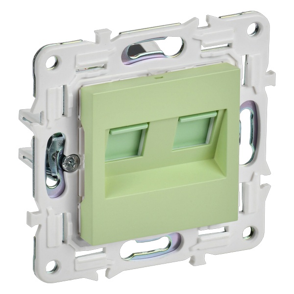 Розетка компьютерная 2-ая RJ45 кат.6 ИЭК SKANDY SK-K04M мятный