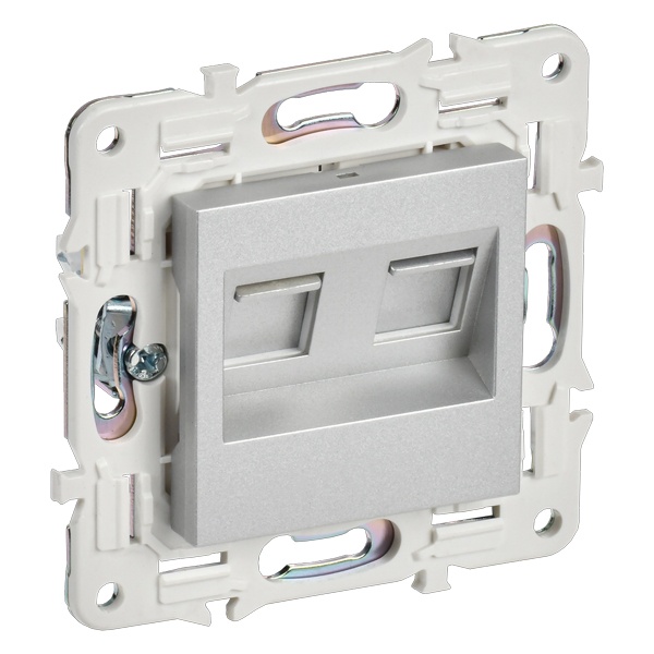 Розетка компьютерная 2-ая RJ45 кат.6 ИЭК SKANDY SK-K04S серебряный