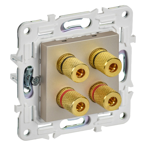Аудиорозетка ИЭК SKANDY SK-A01Sh 4 подключения шампань