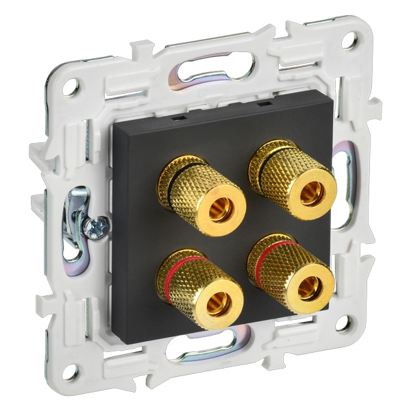 Аудиорозетка ИЭК SKANDY SK-A01G 4 подключения графит