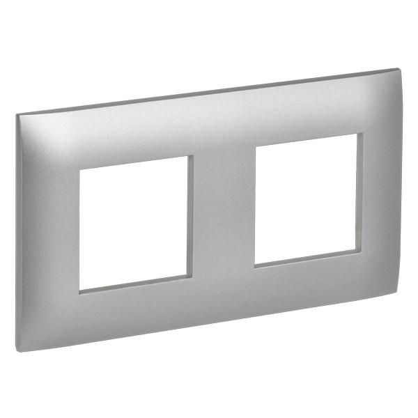 Рамка 2 поста ИЭК SKANDY SK-F02S серебряный