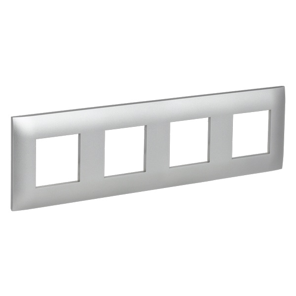 Рамка 4 поста ИЭК SKANDY SK-F04S серебряный