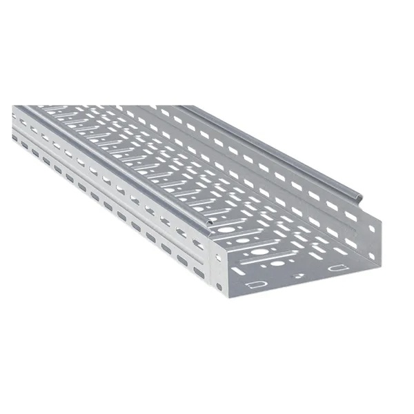 Лоток листовой EKF перфорированный 80х100х3000 металлический толщина 0,7 мм [24 м/уп]