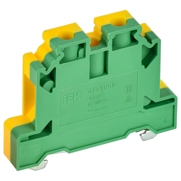 Колодка клеммная ИЭК CTS-PEN земля 10мм2 желто-зеленая