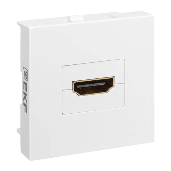 Розетка EKF C-Line HDMI 2 модуля 1 гнездо белая