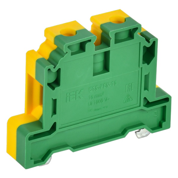Колодка клеммная ИЭК CTS-PEN земля 16мм2 желто-зеленая
