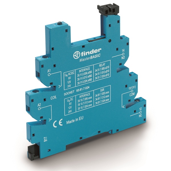Розетка Finder MasterBASIC с винтовыми клеммами (с зажимной клетью) для реле 34 серии питание 24В DC