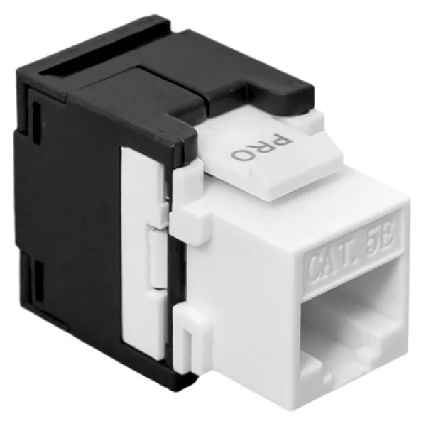 Розеточный модуль EKF TERACOM RJ45 cat.5E Keystone неэкранированный 110 IDC 180 самозажимной черный