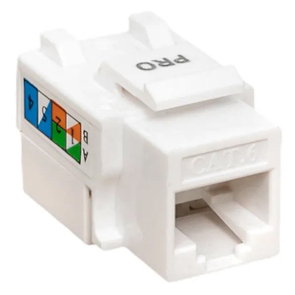 Розеточный модуль EKF TERACOM RJ45 cat.6 Keystone неэкранированный 110 IDC 90 белый