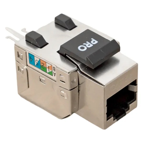 Розеточный модуль EKF TERACOM RJ45 cat.5E Keystone экранированный FTP 110 IDC 90