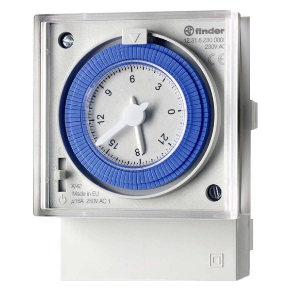 Реле времени механическое недельное Finder 1CO 16A 120-230В AC резервное питание на панель