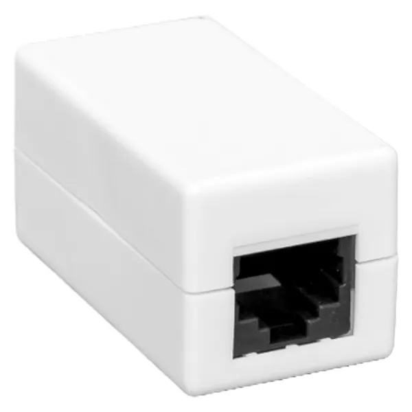 Адаптер проходной EKF TERACOM RJ45-RJ45 cat.6 неэкранированный белый