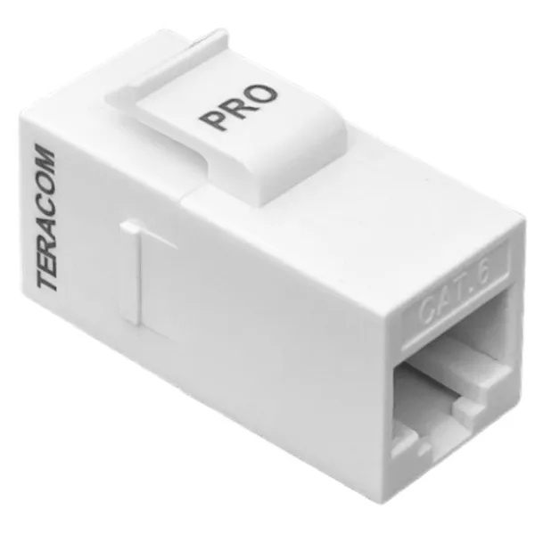 Адаптер проходной EKF TERACOM RJ45-RJ45 cat.6 неэкранированный тип Keystone белый