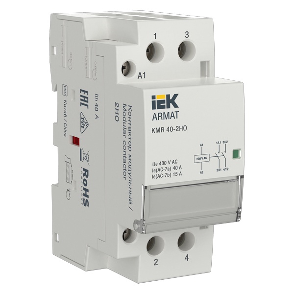Контактор модульный ИЭК ARMAT KMR 2P 40A 2НО 230В АС