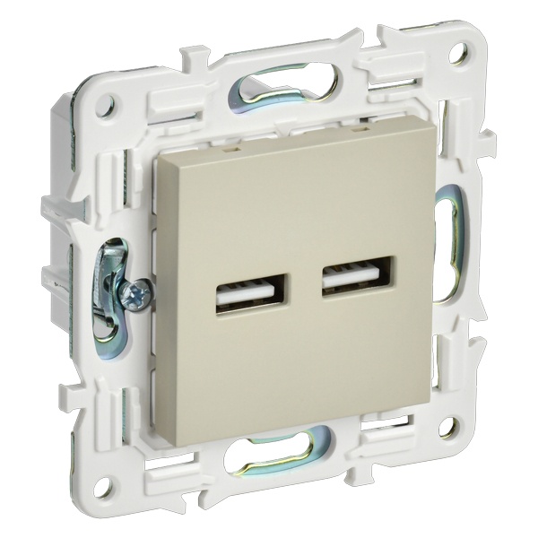 Розетка для зарядки ИЭК SKANDY SK-R15B USB A+A 3,1А бежевый