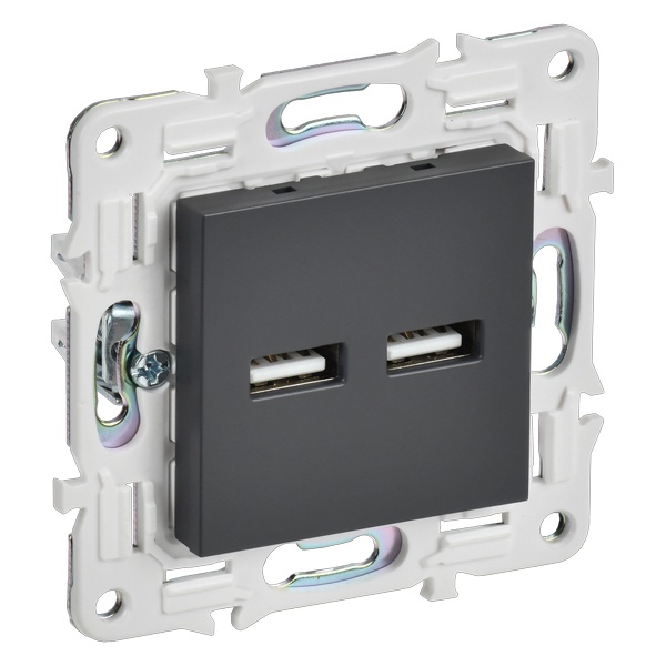 Розетка для зарядки ИЭК SKANDY SK-R15T USB A+A 3,1А титан