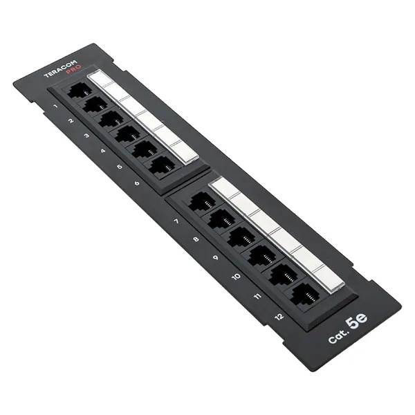 Патч-панель настенная EKF TERACOM PRO Cat.5E неэкранированная UTP 12 портов RJ-45 Dual IDC