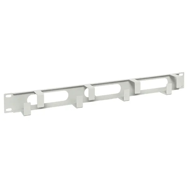 Кабельный органайзер EKF Teracom 1U 4 кольца с окнами металлический серый