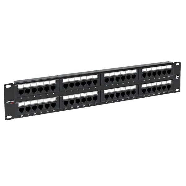 Патч-панель EKF Teracom PRO 19'' Cat.5E 2U неэкранированная UTP 48 портов RJ-45 Dual IDC