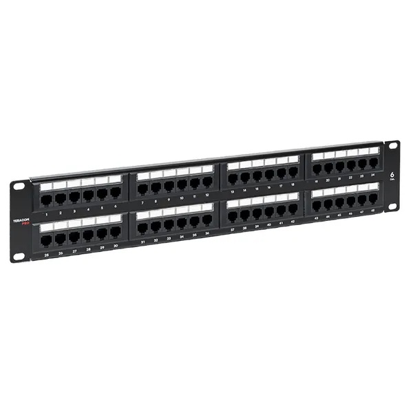 Патч-панель EKF Teracom PRO 19'' Cat.6 2U неэкранированная UTP 48 портов RJ-45 Dual IDC