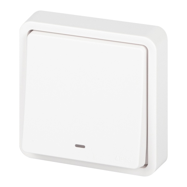 Переключатель скрытой установки ЭРА Эксперт 11-1527-01 10А с подсветкой IP55 белый