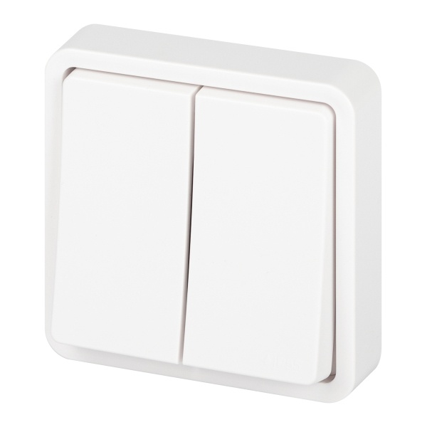 Переключатель двойной скрытой установки ЭРА Эксперт 11-1526-01 10А IP55 белый