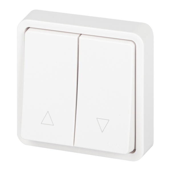 Переключатель скрытой установки ЭРА Эксперт 11-1528-01 10А для жалюзи кнопочный IP55 белый