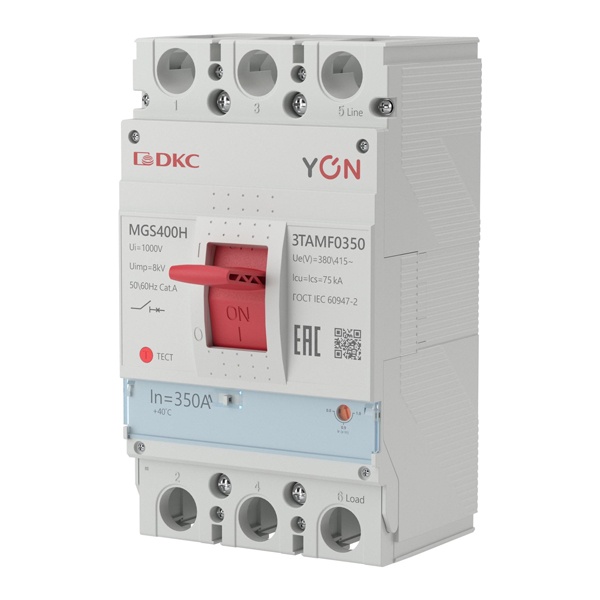 Автоматический выключатель DKC YON MGS400 3P 280-350A регулировка теплового расцепителя 75кА (автомат электрический)