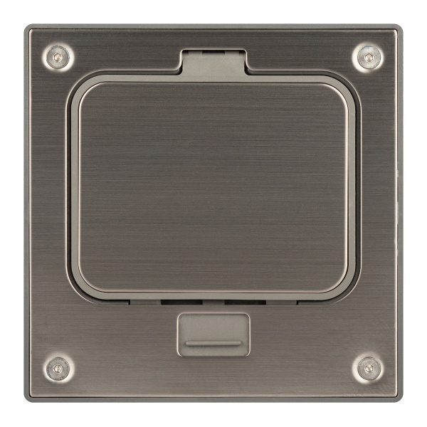 Люк в бетон ЭРА ОФИС 18-6001-03 с розеткой и установочной коробкой, защелка IP66 серый