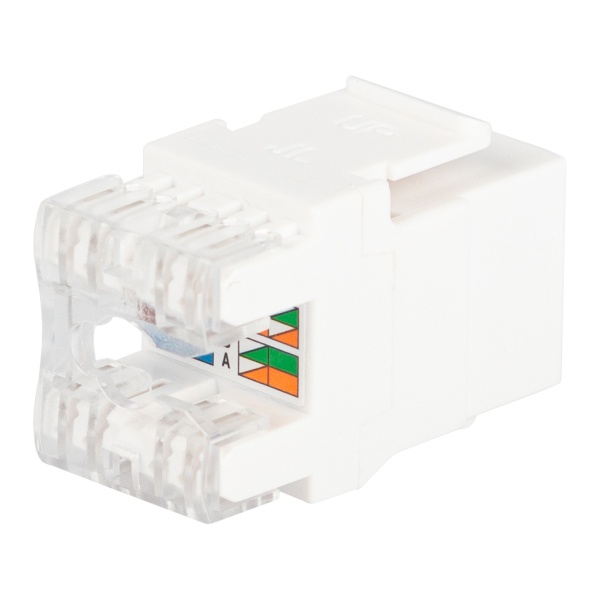 Коннектор ЭРА 18-8002-01 RJ45 CAT6 UTP Keystone для установки в люк IP66 белый