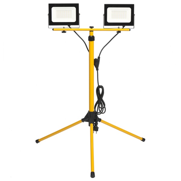 Прожектор светодиодный ИЭК LED СДО 06-2x50Ш 50W 6500K IP65 на штативе черный