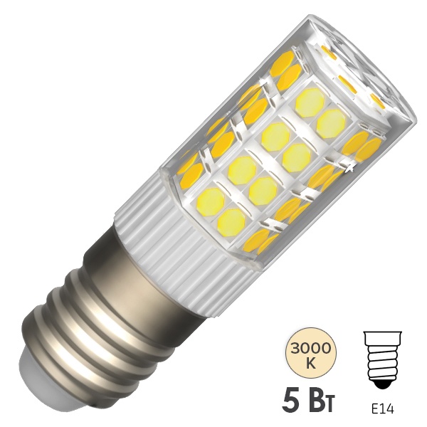 Лампа светодиодная капсула ИЭК LED Corn 5W 3000K 230V E14 керамика