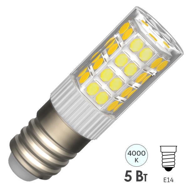 Лампа светодиодная капсула ИЭК LED Corn 5W 4000K 230V E14 керамика